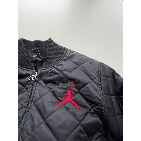 Kids' AIR JORDAN Black Quilted Bomber Jacket, Size M (10-12) - Picture 7 of 14